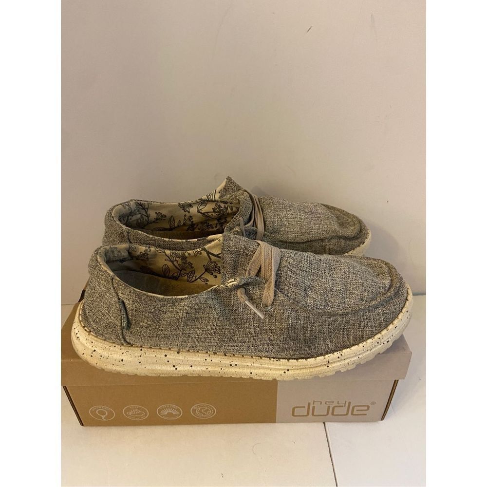 Hey‎ Dude loafers women size 11 wendy linen iron gray